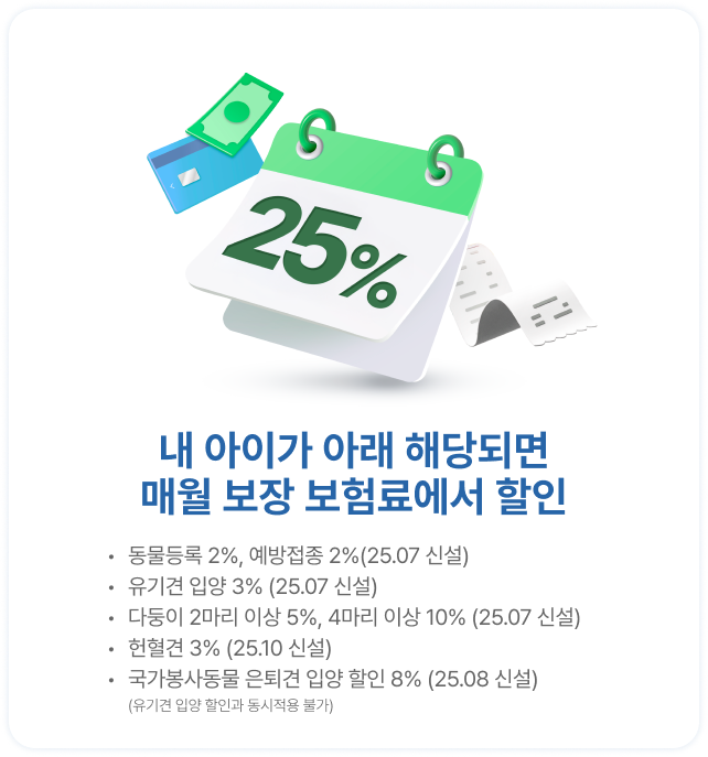 내 아이가 아래 해당되면 매월 보장 보험료에서 할인